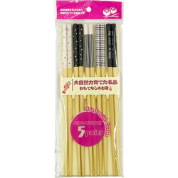 SHINE FARM Baguettes en Bambou Noir & Blanc